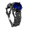 Multi-Color Stone CZ Skull Wedding Rings