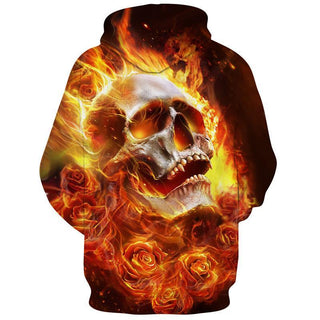 Fire Flower Skull Hoodies - designfullprint