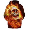 Fire Flower Skull Hoodies - designfullprint