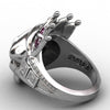 Stainless Steel Pink Crown Skull Ring