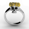 Skull Flower Wedding Ring - designfullprint