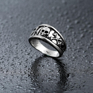 Punk Rock Skull Bone Cross Ring