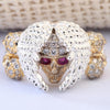 Elegant Rose Zircon Stone Skull Ring