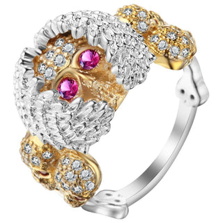Elegant Rose Zircon Stone Skull Ring