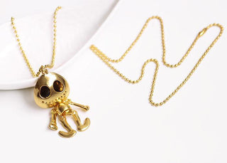 Big Eyes Alien Skull Bone Necklace