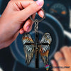 Faith Wing Cross Colorful God Key Chain HG