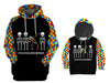 Skull Gift It's Ok To Be Different Adult and Kid Autism Awareness Autism Awareness Promotion Dabbing Skull Hoodies Autism Gift