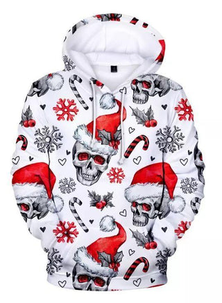 Skull Gift Xmas Christmas Skulls Multi Types Pullover/Zipup Hoodie, Long Sleeve Shirt, and Tshirt US Unisex size Skull Sweatshirt Skull With Hoodie