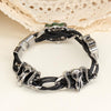 Vintage Genuine Leather Stainless Steel Skull Bracelet