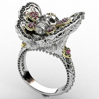 Fashion Gothic Style Butterfly Skull Ring