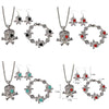 Antique Silver Skull Jewelry Set - designfullprint