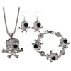 Antique Silver Skull Jewelry Set - designfullprint
