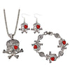 Antique Silver Skull Jewelry Set - designfullprint