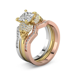 Shiny Multi-Color CZ Skull Ring