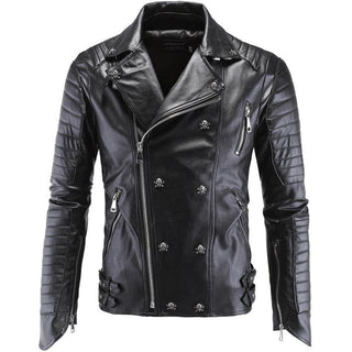 Black Leather Men's Jacket - designfullprint