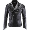 Black Leather Men's Jacket - designfullprint
