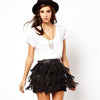 Sexy A-line Retro Faux Suede Leather Short Skirts - designfullprint