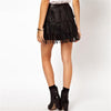 Sexy A-line Retro Faux Suede Leather Short Skirts - designfullprint