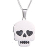 Multi-Color Heart Eyes Skull Pendant Necklaces