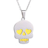 Multi-Color Heart Eyes Skull Pendant Necklaces