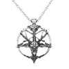 Steampunk Inverted Pentagram Pan God Skull Goat Head Pendant Necklaces