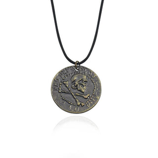 Skeleton Skull Pirate Coin Choker Necklace
