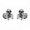 Big Skull Earrings Titanium Cross Stud Earring