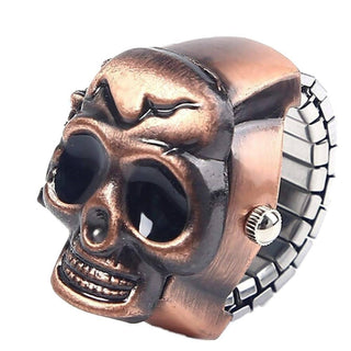 Vintage Finger Skull Ring Watch - designfullprint