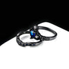 Crystal Heart Skull Wedding Ring