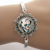 Sugar Skull Glass Dome Lace Bracelet