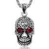 Vintage Rhinestone Skull Pendant Necklace