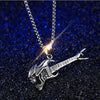 Guitar Punk Skull Stainless Steel Pendants Necklaces