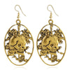 Halloween Floral Skull Drop Earrings