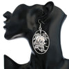 Halloween Floral Skull Drop Earrings