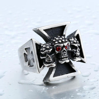 Cool Cross Skull Ring