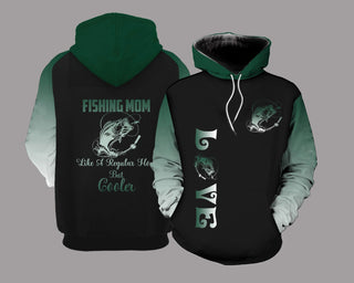 Fishing Gifts Gift For Mom Fishing Mom Green Personalized US Unisex Size Hoodie