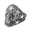 Star Signet Skull Biker Ring