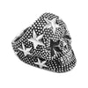 Star Signet Skull Biker Ring