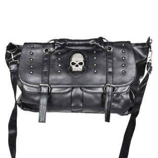 Leather Skull Rivet Black Handbag Tote