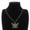 Bronze Alloy Pirate Skull Sword Necklace