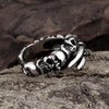 Vintage Titanium Steel Skull Claws Ring