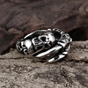 Vintage Titanium Steel Skull Claws Ring