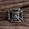 Stainless Steel Cross Skull Black Rings