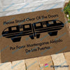 Black Please Stand Clear Of The Door Coir Pattern All Over Printing Doormat HG Por Favor Mantente Alejada De Las Puertas Felpudo