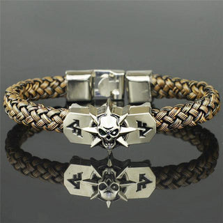 Fire Skull Alloy Buckle Bracelet