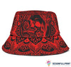 Skull Gift Red Skull Mandala Bucket Hat HG