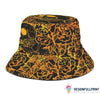 Skull Gift Skull Mandala Orange Bucket Hat HG