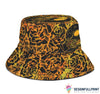 Skull Gift Skull Mandala Orange Bucket Hat HG