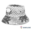 Skull Gift White Skull Black Stars Bucket Hat HG