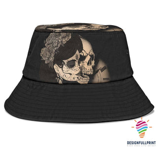 Skull Gift Couple Skull Bucket Hat HG
